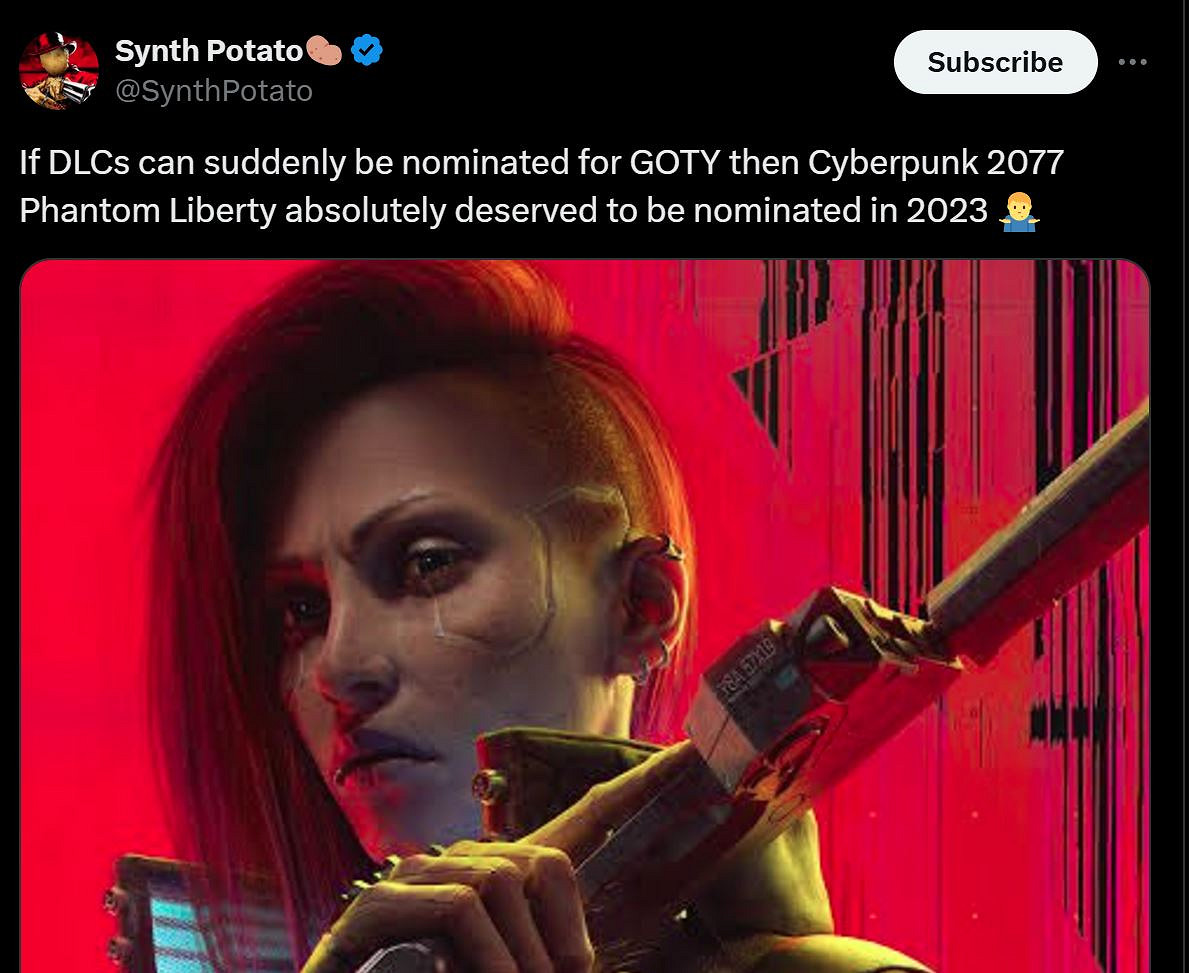 DLC能提名年度遊戲？《電馭叛客》粉絲感覺被背刺了