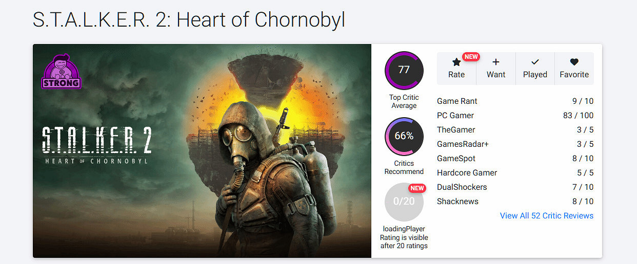 《潛行者2切爾諾貝利之心》OC站77分 評價褒貶不一