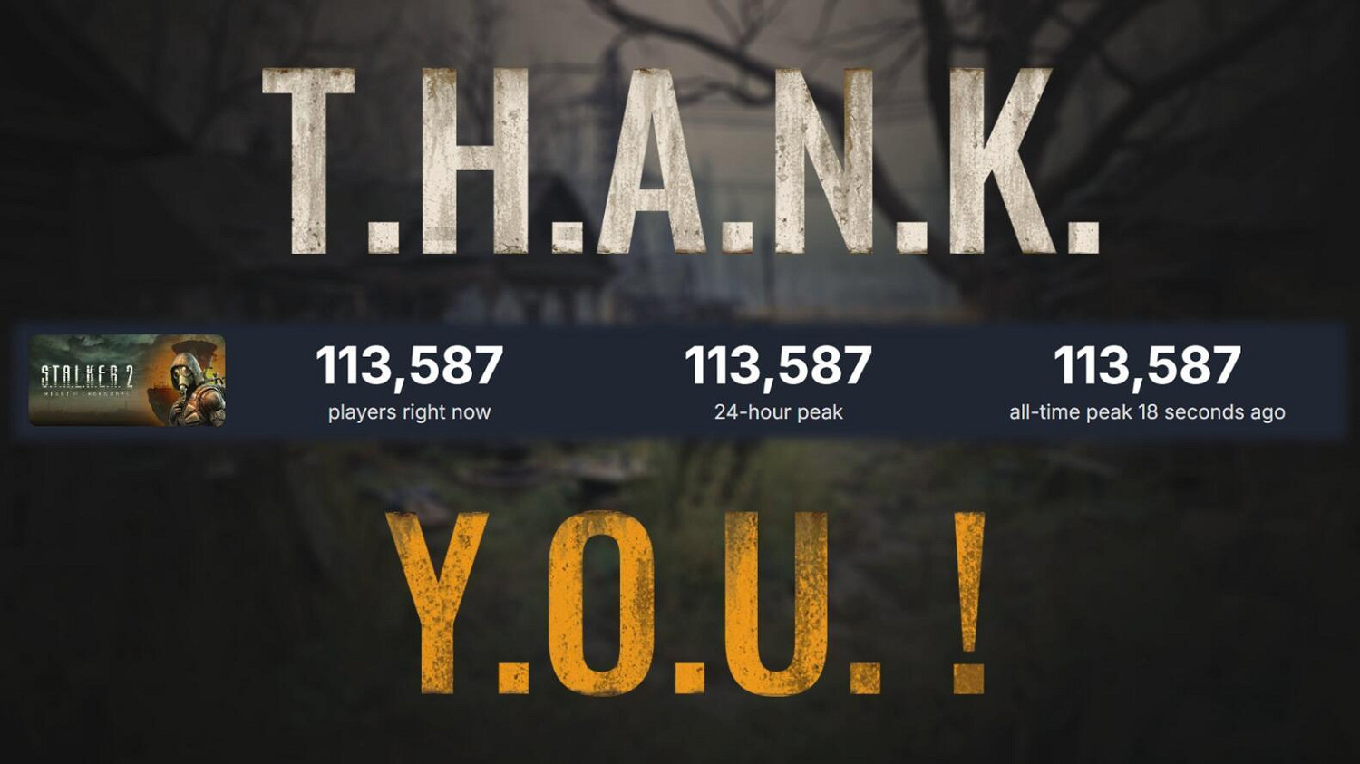 《潛行者2》官方發文慶祝Steam玩家峰值超11萬！