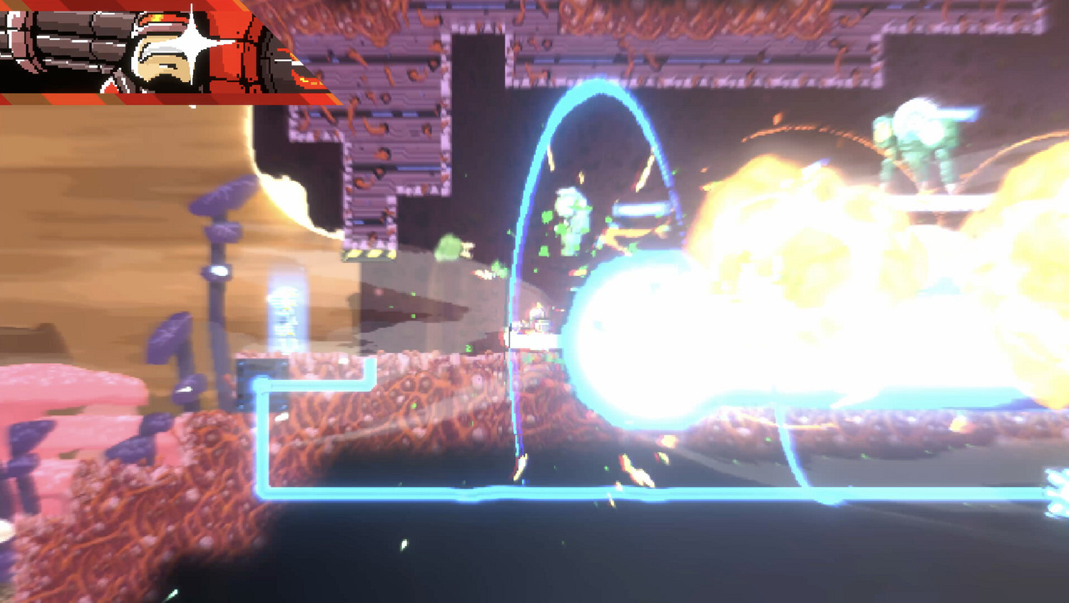 像素風2D平台清版射擊動作遊戲《鐵血機甲: 反攻》現已推出試玩Demo