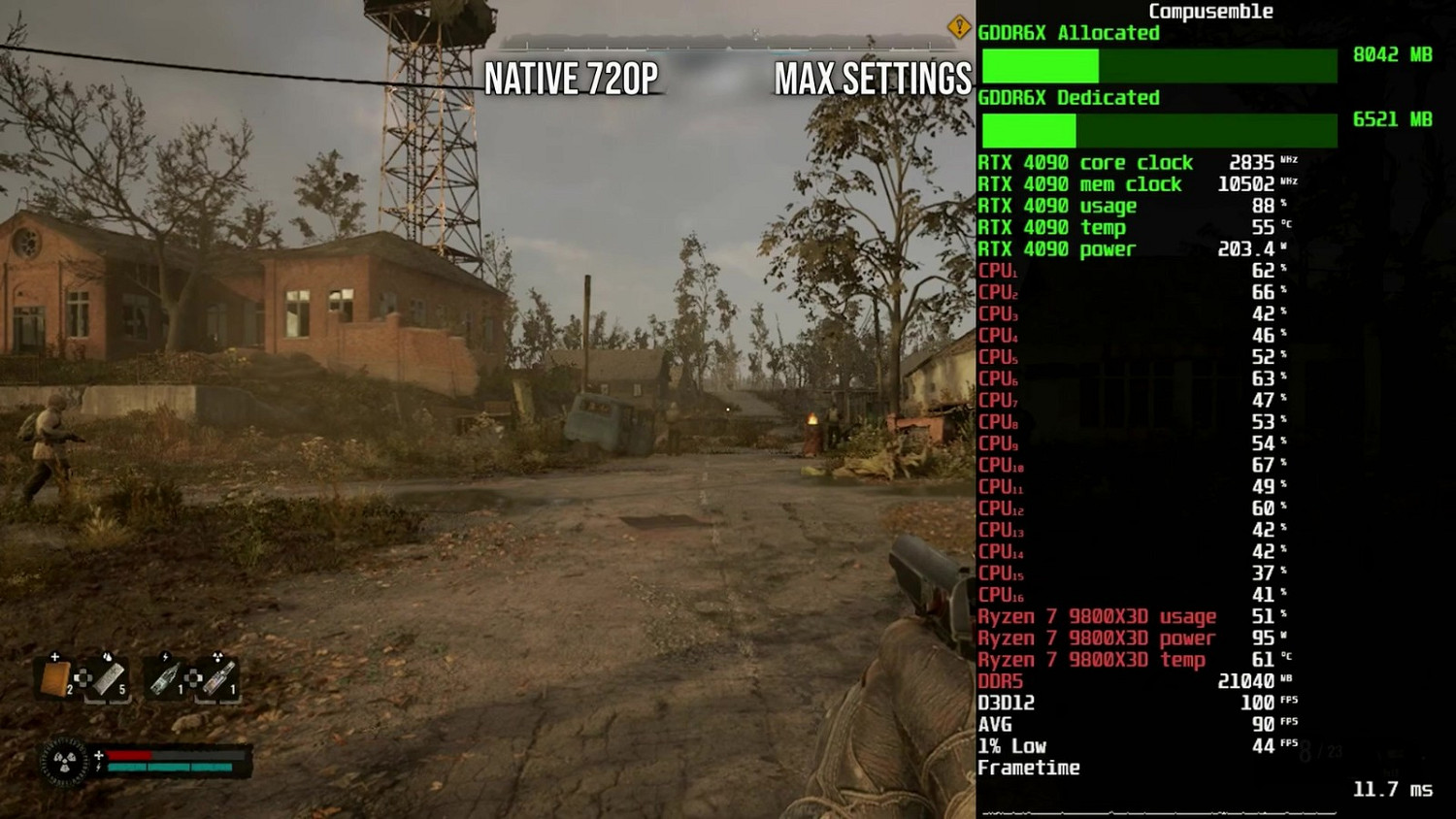 《潛行者2：切爾諾貝利之心》基準測試 CPU消耗巨大