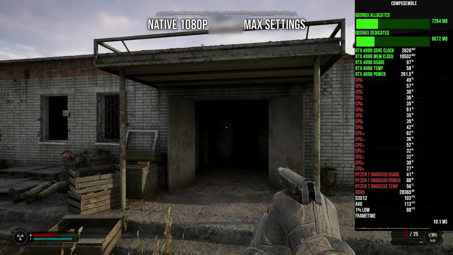 《潛行者2：切爾諾貝利之心》基準測試 CPU消耗巨大