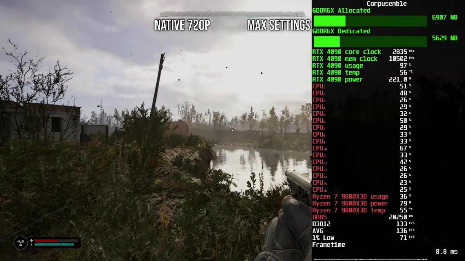 《潛行者2：切爾諾貝利之心》基準測試 CPU消耗巨大