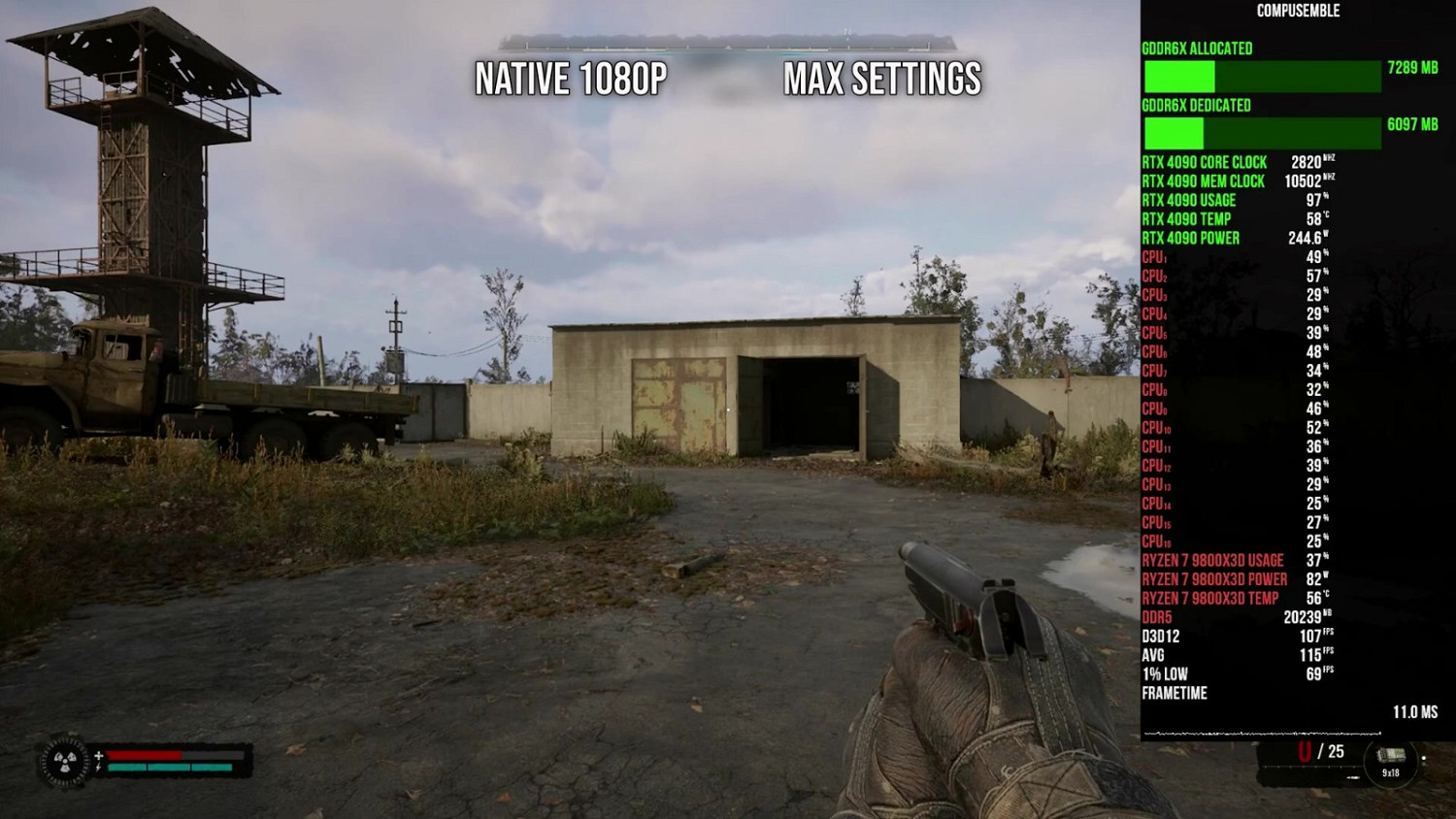 《潛行者2：切爾諾貝利之心》基準測試 CPU消耗巨大