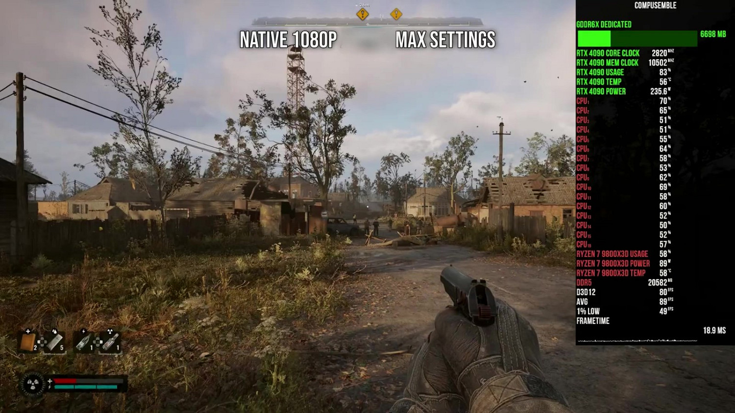 《潛行者2：切爾諾貝利之心》基準測試 CPU消耗巨大