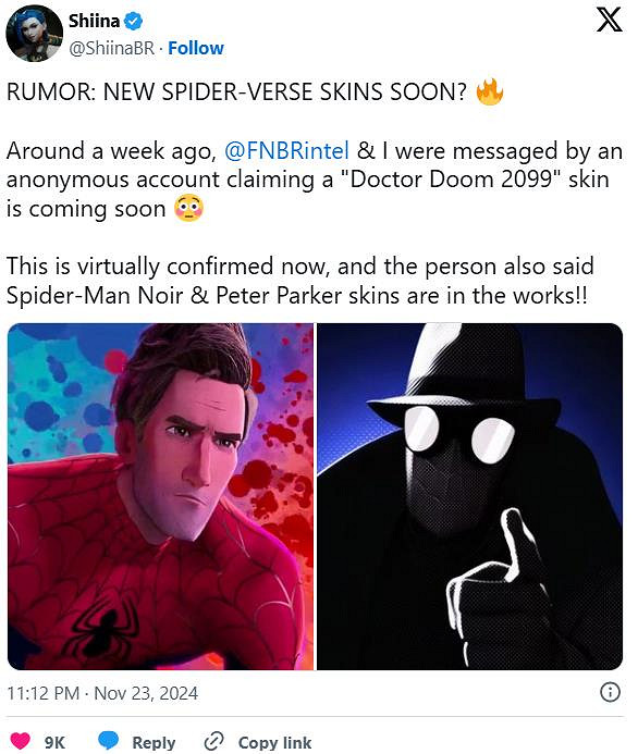 蜘蛛人宇宙？曝將推出&quot;毀滅博士2099&quot;皮膚