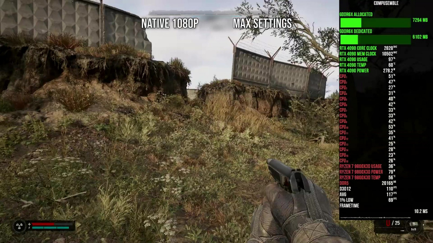 《潛行者2：切爾諾貝利之心》基準測試 CPU消耗巨大