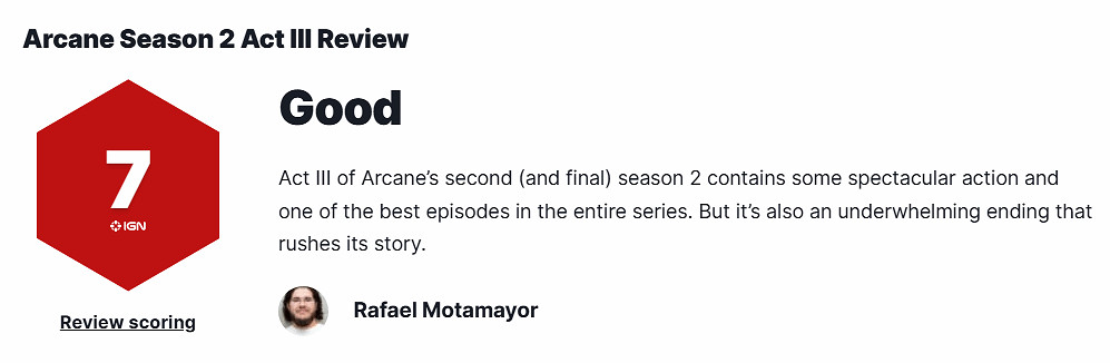 《奧術2》第3幕獲IGN 7分 系列中最好的劇集之一