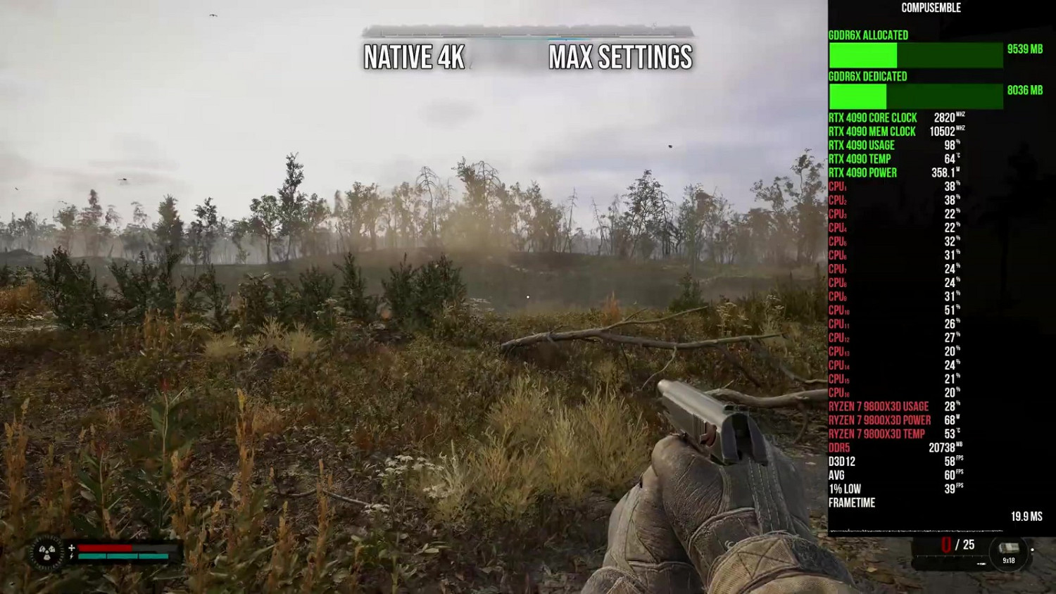 《潛行者2：切爾諾貝利之心》基準測試 CPU消耗巨大