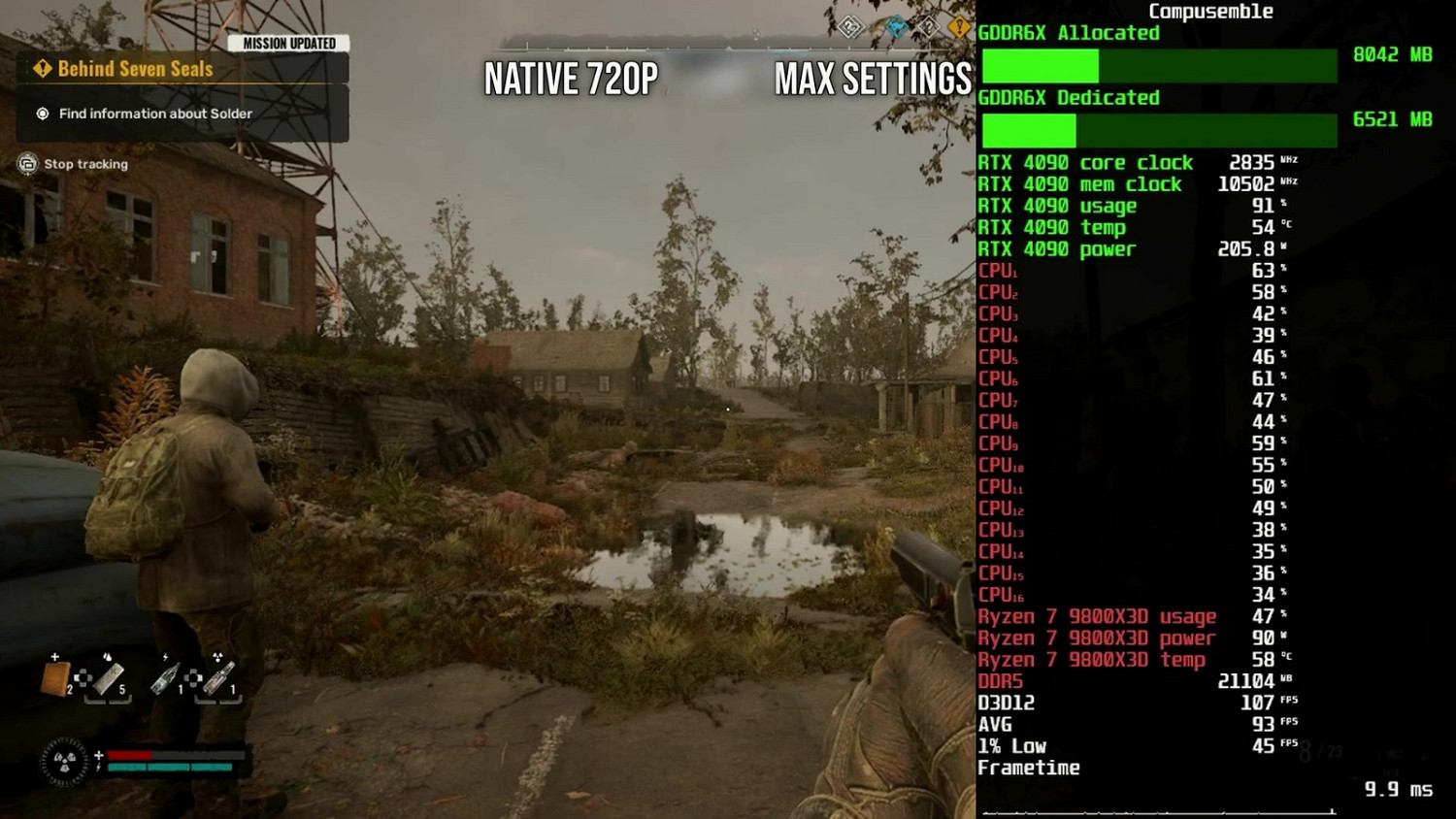 《潛行者2：切爾諾貝利之心》基準測試 CPU消耗巨大