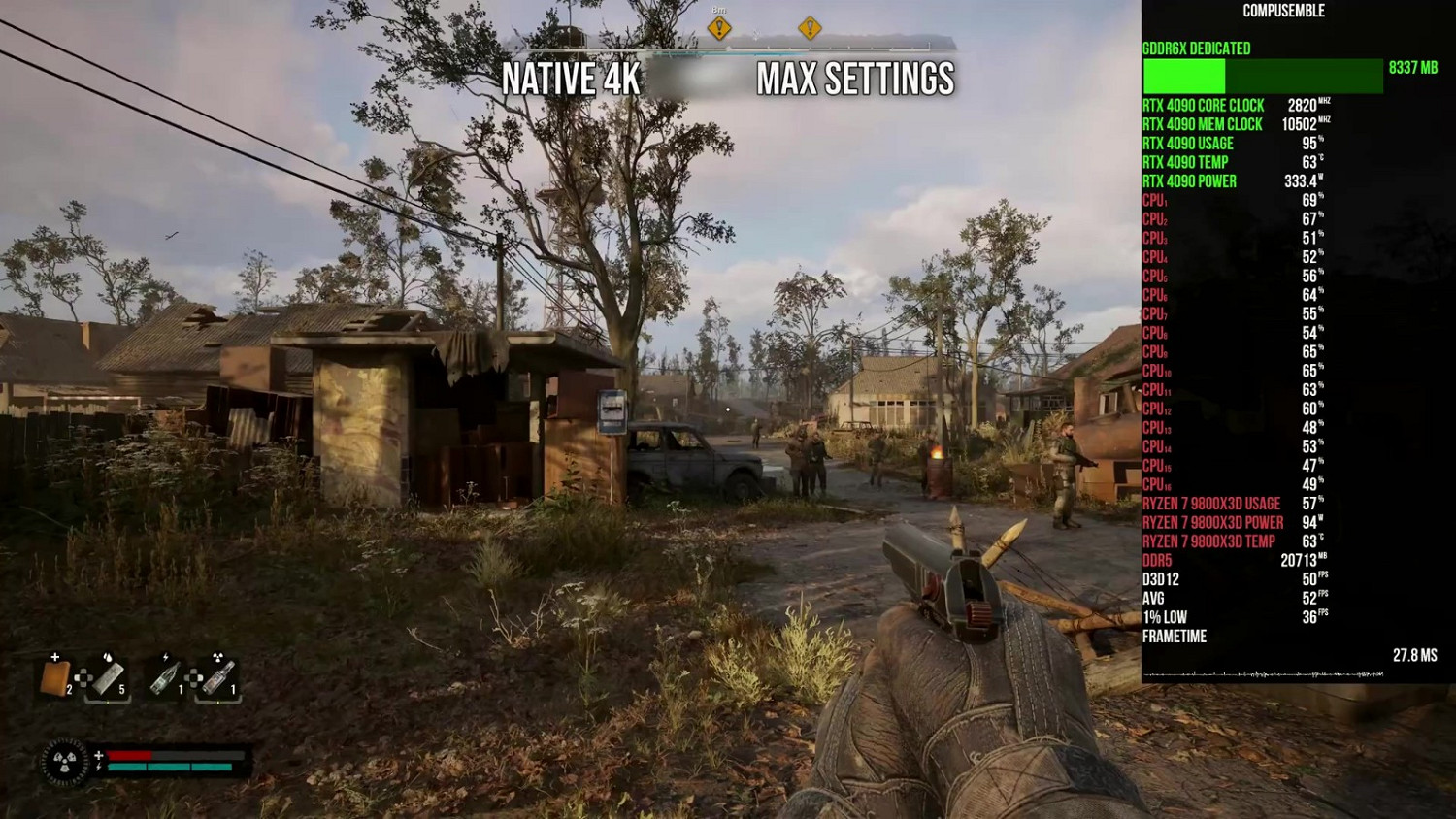 《潛行者2：切爾諾貝利之心》基準測試 CPU消耗巨大