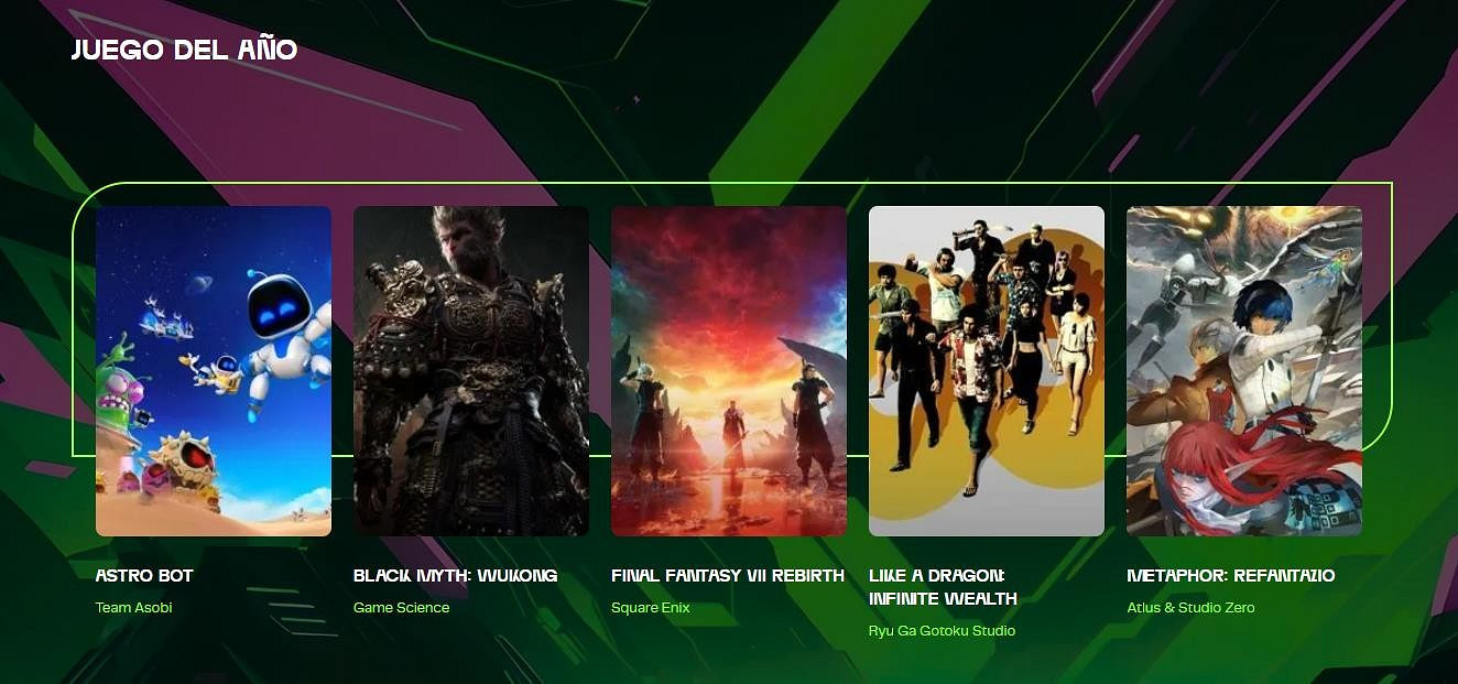 《黑神話》獲拉美年度最佳遊戲獎以及其他6項獎提名