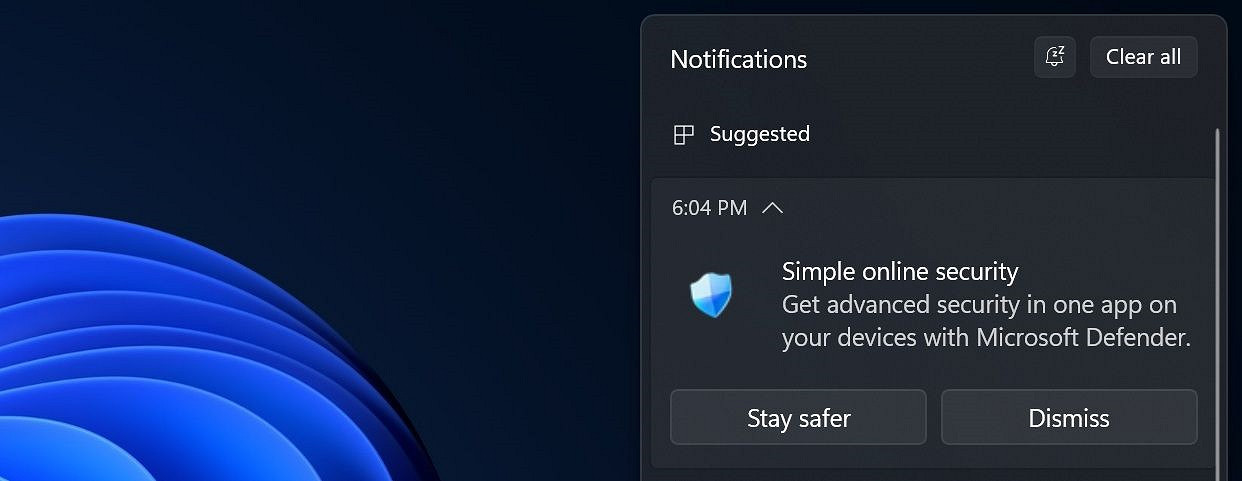 微軟Windows 11通知欄現廣告推薦 使用者可自主關閉 微軟Windows 11通知欄現廣告推薦 使用者可自主關閉