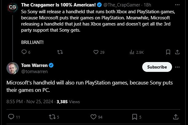 傳Xbox掌機能運行索尼PlayStation遊戲