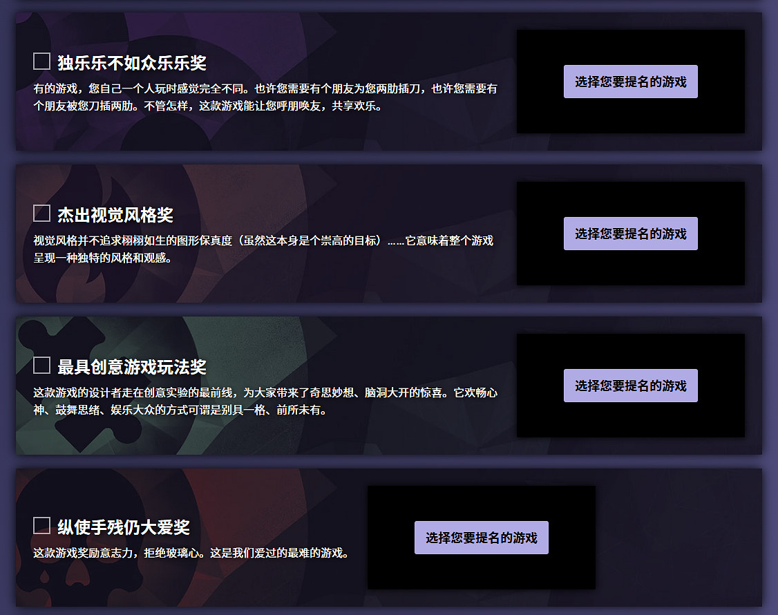 2024年Steam大獎提名投票開啟！元旦公布獲獎結果