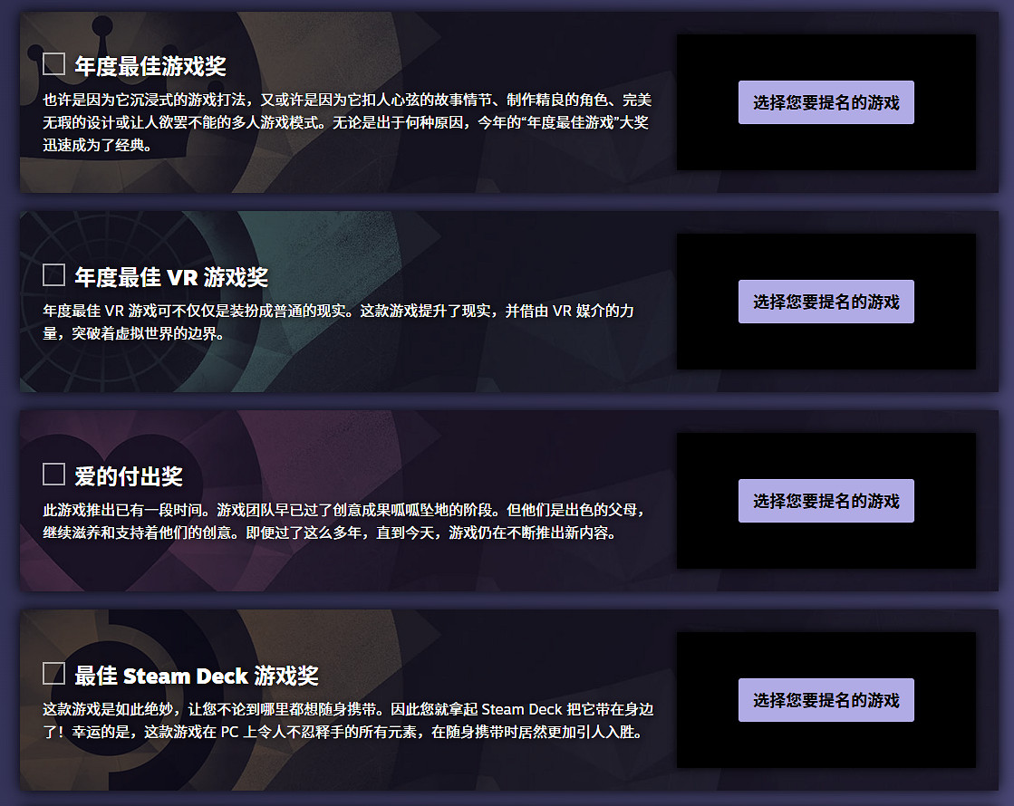 2024年Steam大獎提名投票開啟！元旦公布獲獎結果