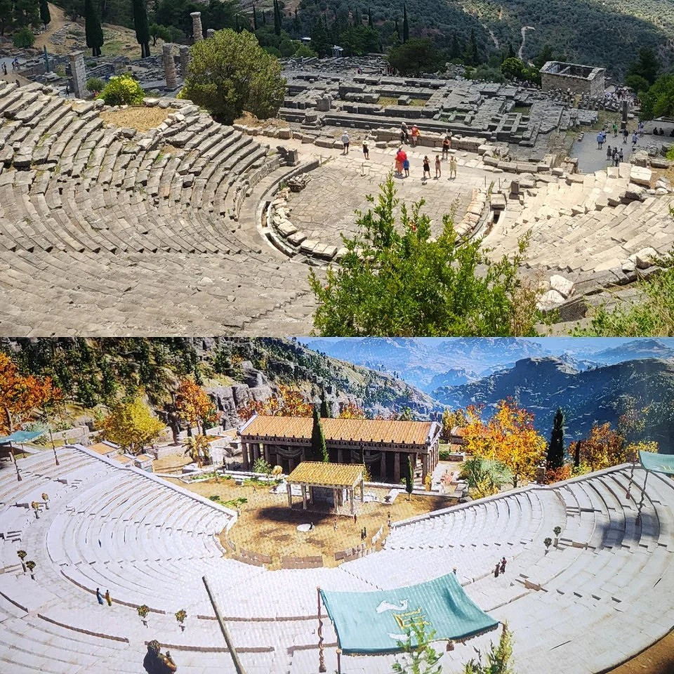 《刺客教條:奧德賽》遊戲與現實對比圖 旅遊模擬器! 《刺客教條:奧德賽》遊戲與現實對比圖 旅遊模擬器!