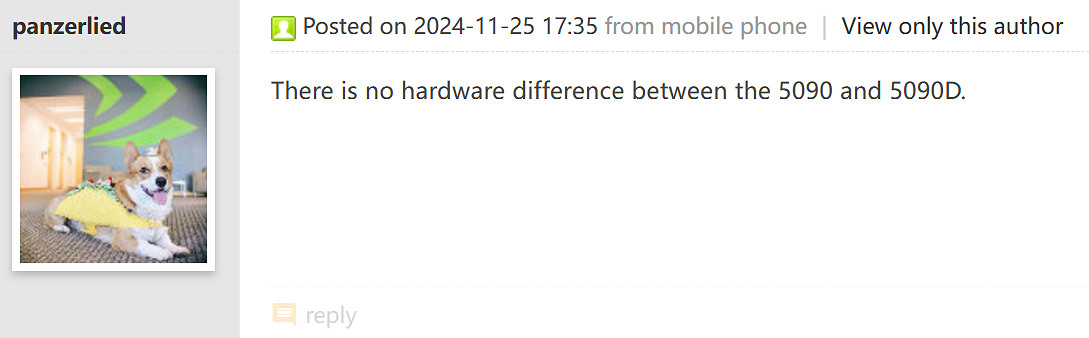 不刀了 這次老黃決定將5090D設定為與原版性能一致 不刀了 這次老黃決定將5090D設定為與原版性能一致