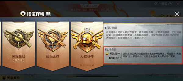 和平精英段位等級排序