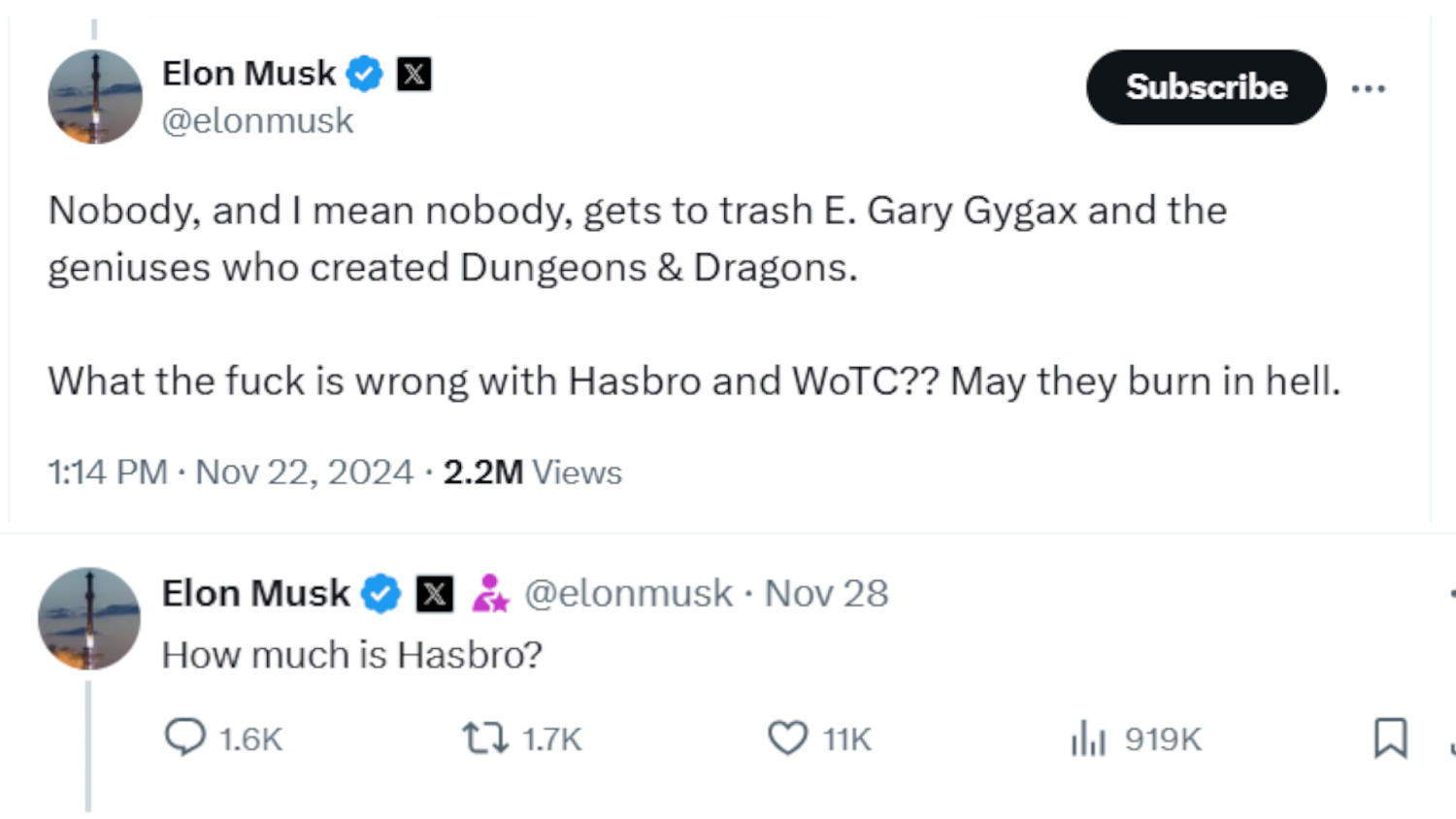 馬斯克發文詢問孩之寶售價！或有意願收購孩之寶