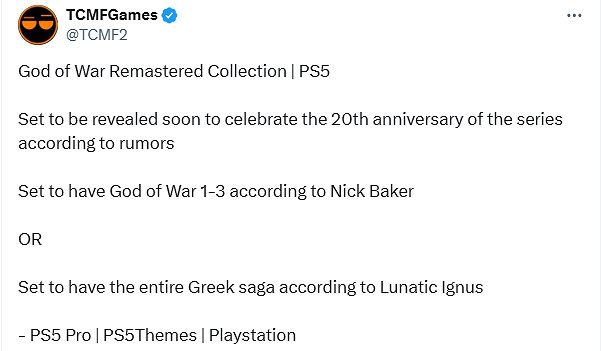 曝《戰神》復刻版遊戲即將公布！以此慶祝系列20周年