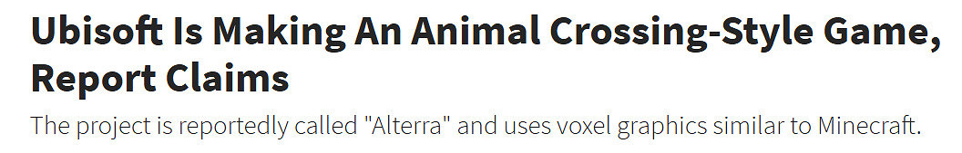 《動森》地位難保？傳聞育碧正在製作一款同類型遊戲