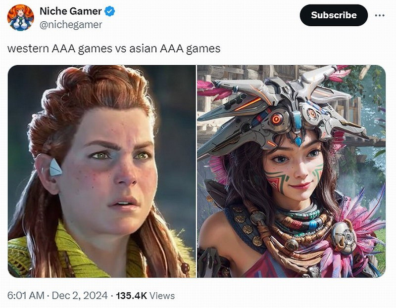 《荒野起源》對比《地平線》女角色：還是騰訊版好看