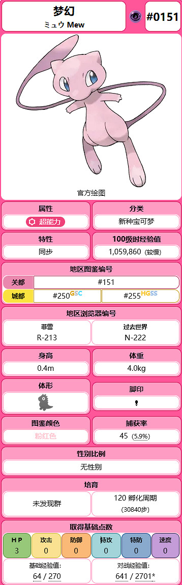 《寶可夢》夢幻圖鑒