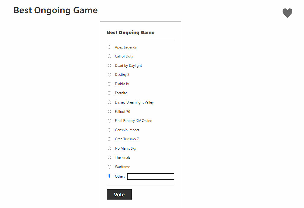 索尼PS發起年度最佳遊戲投票：《黑神話》獲兩項提名