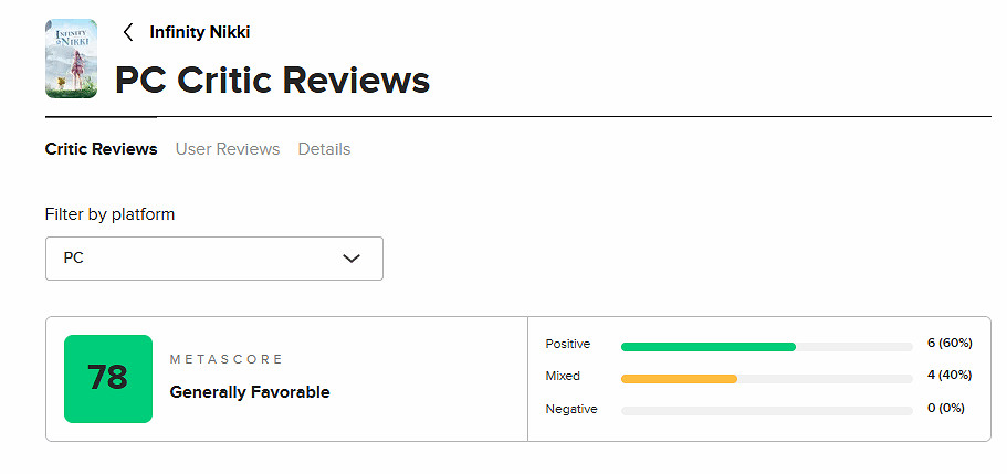 疊紙《無限暖暖》M站均分78分：抽卡遊戲的進步之作