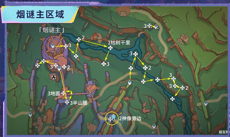 《原神》微光角菌分布圖 《原神》微光角菌分布圖