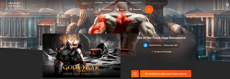 這下有點可信了!希臘《戰神》復刻版現身海外銷售平台 這下有點可信了!希臘《戰神》復刻版現身海外銷售平台