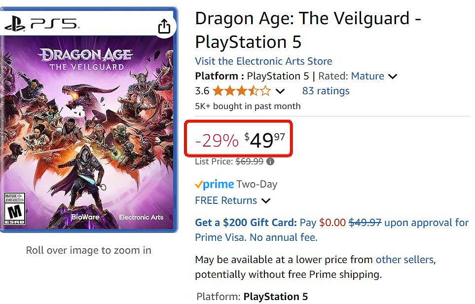 《龍騰4》已跌出Steam遊戲榜前100！亞馬遜還在降價