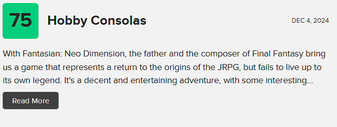 《幻想：新維度》M站 80分：一款回歸JRPG起源的遊戲