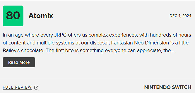 《幻想：新維度》M站 80分：一款回歸JRPG起源的遊戲