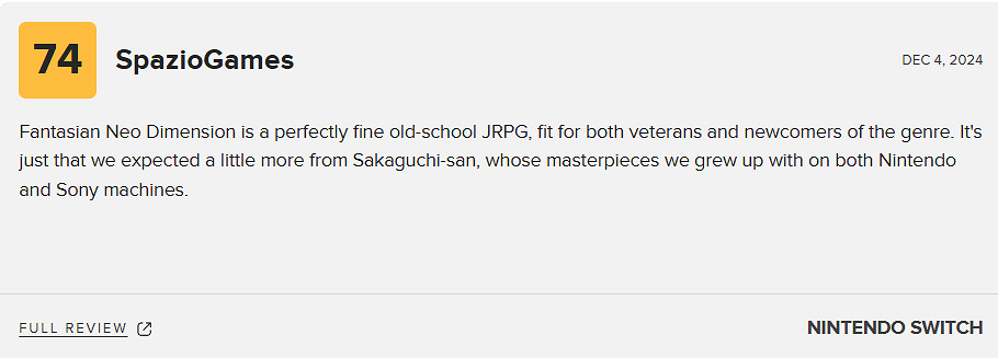 《幻想：新維度》M站 80分：一款回歸JRPG起源的遊戲