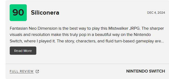 《幻想：新維度》M站 80分：一款回歸JRPG起源的遊戲