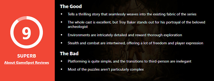 《奪寶奇兵》GS 9分：故事扣人心弦 環境精致細膩！