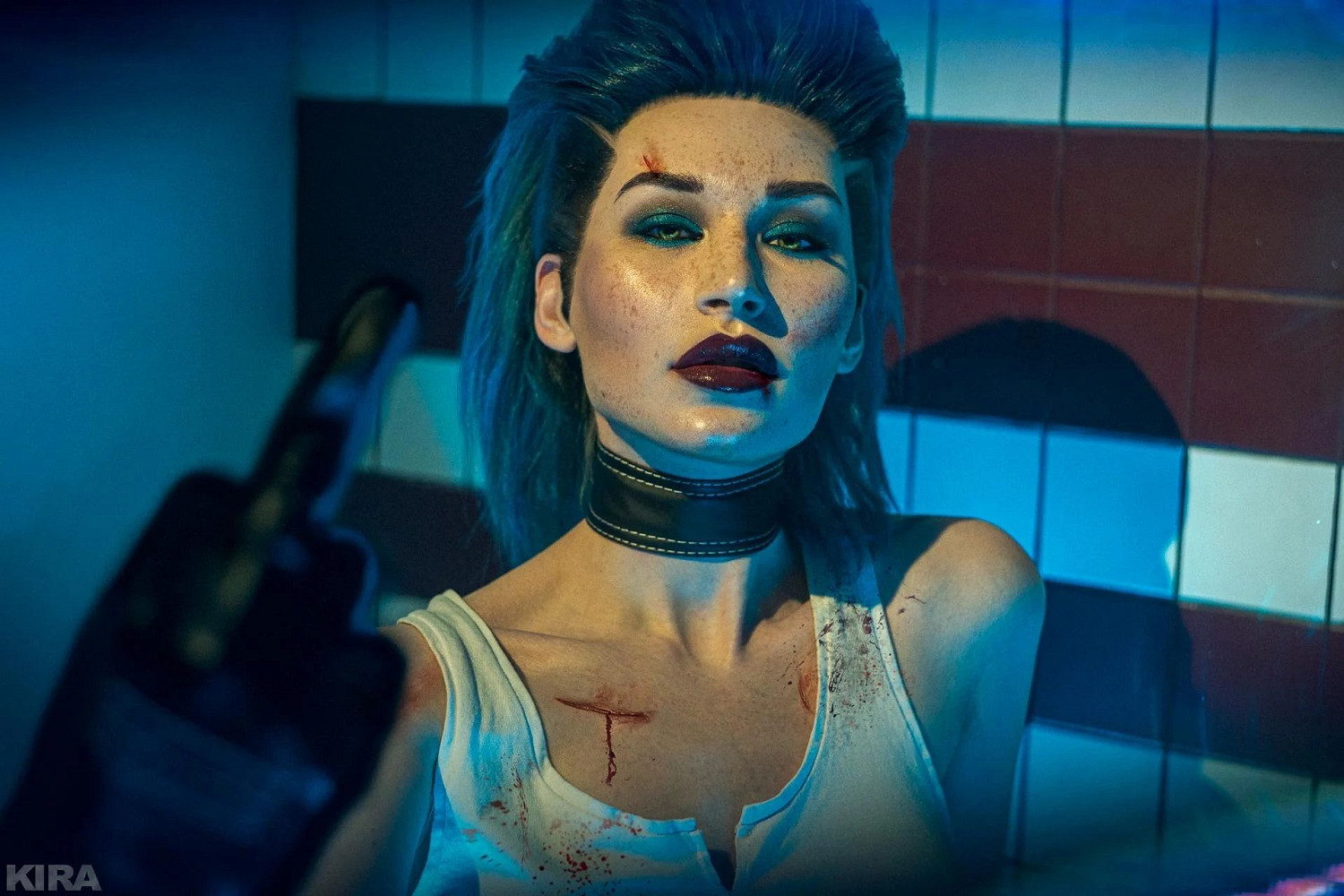 國外美女COS《電馭叛客2077》羅格 帥的令人眼前一亮