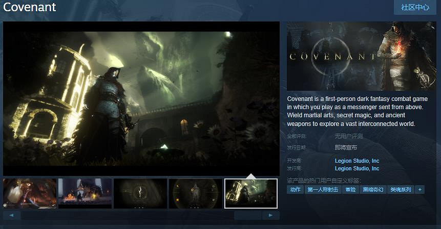 黑暗奇幻射擊遊戲《聖約》Steam頁面上線 發售日待定