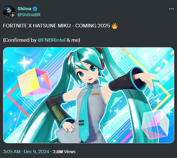 皮膚還是歌曲?初音未來將於2025年加入《堡壘之夜》 皮膚還是歌曲?初音未來將於2025年加入《堡壘之夜》