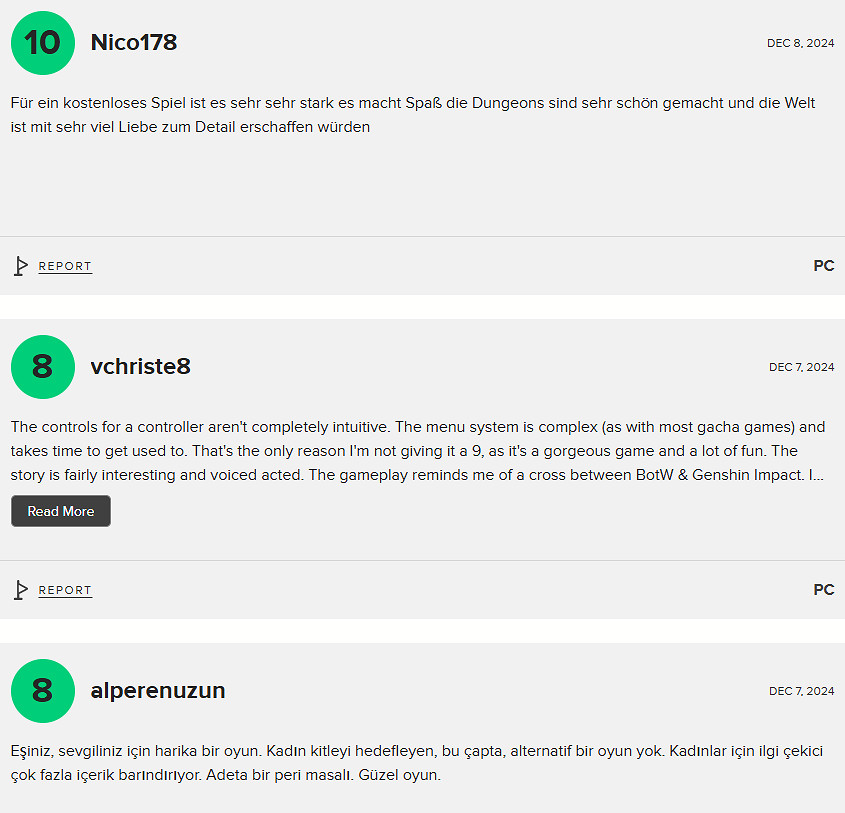 《無限暖暖》M站玩家評分6.8 塞爾達+原神的結合體？