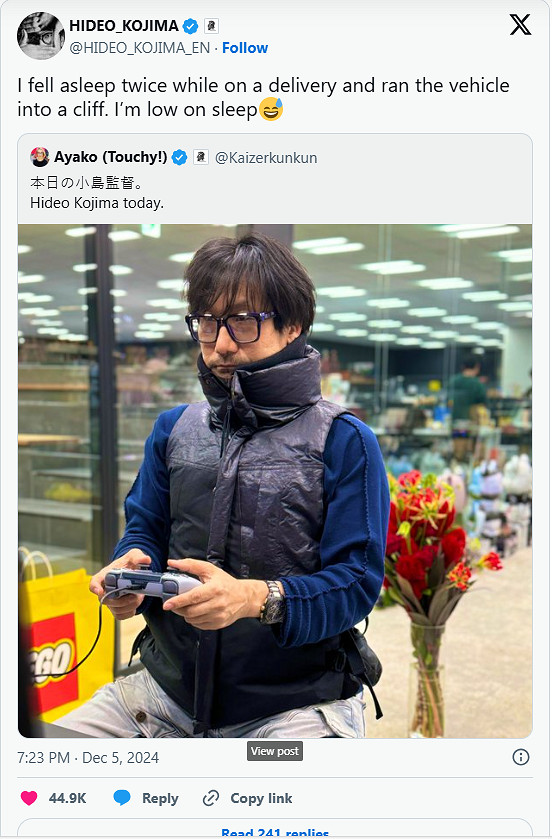 難道無聊到這程度?小島秀夫測試《死亡擱淺2》睡著兩次 難道無聊到這程度?小島秀夫測試《死亡擱淺2》睡著兩次