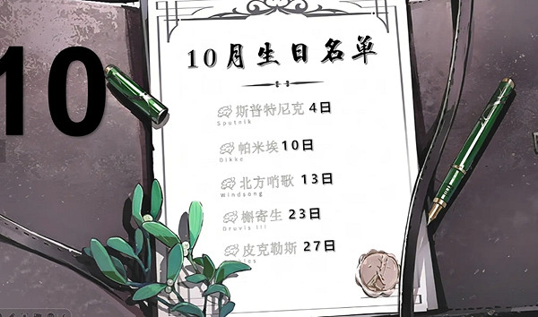 重返未來1999全角色生日一覽 重返未來1999全角色生日一覽