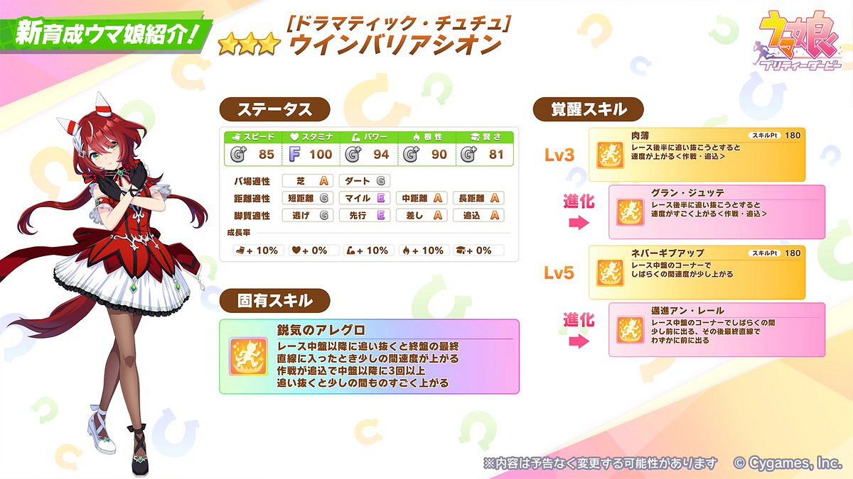 日版《賽馬娘 Pretty Derby》新增馬娘「凱旋獨舞」 日版《賽馬娘 Pretty Derby》新增馬娘「凱旋獨舞」