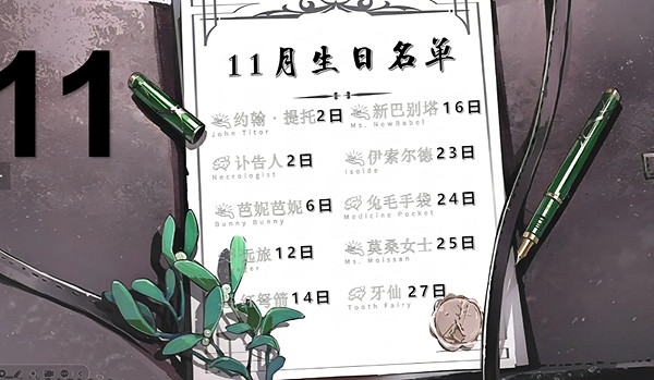 重返未來1999全角色生日一覽 重返未來1999全角色生日一覽