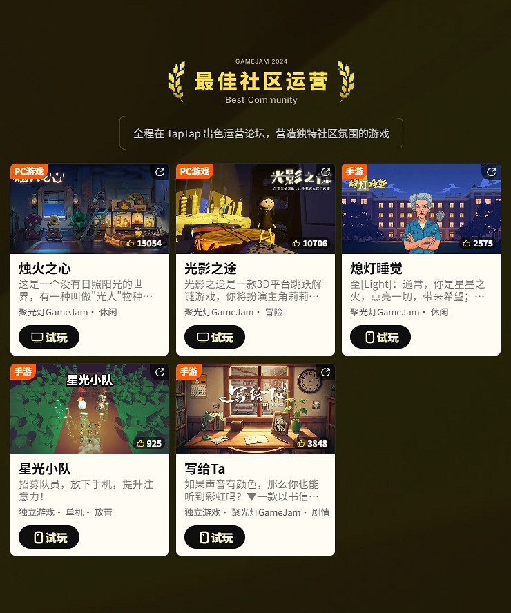 把光都對準這裡！2024TapTap聚光燈GameJam大獎名單公布！