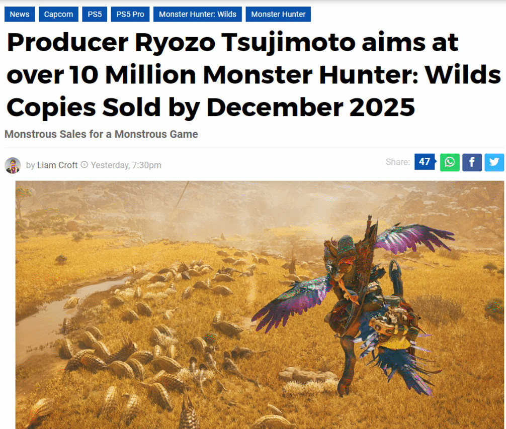 《怪獵荒野》製作人信心十足：預計明年賣1000萬份！