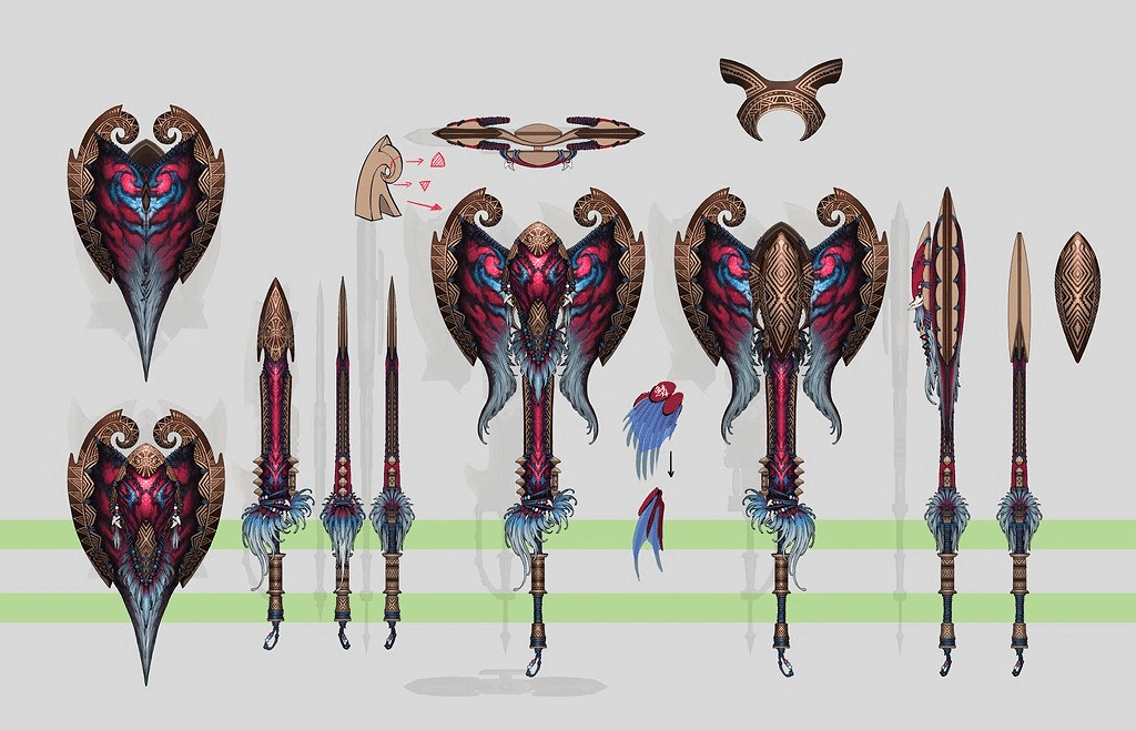 《魔物獵人：荒野》&quot;波衣龍&quot;武器原畫：風格獨特華麗!