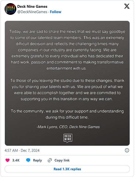 奇異人生製作組在聖誕節前夕再度裁員 看來新作狀況不好